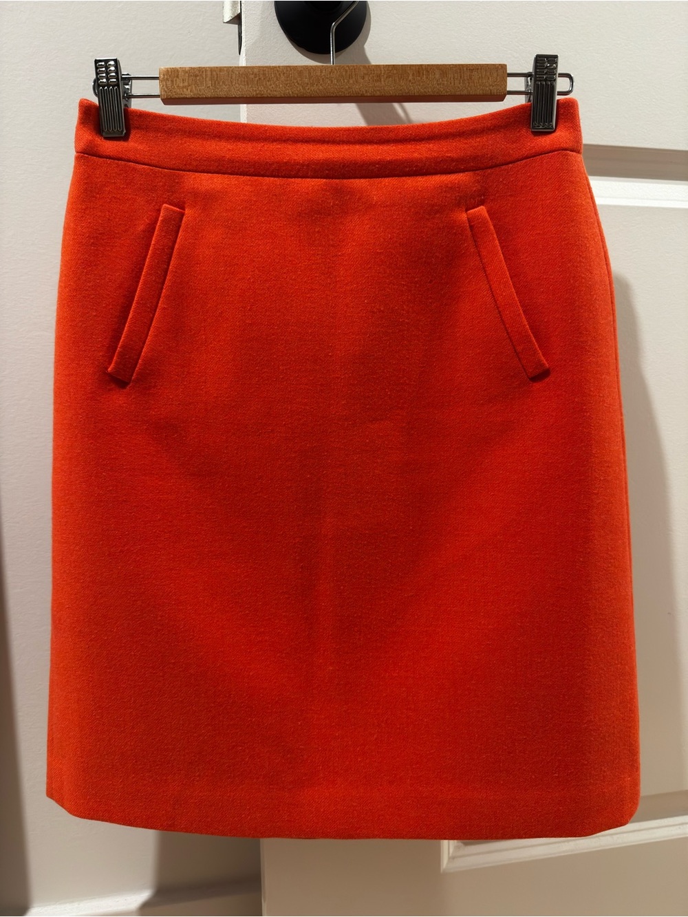 J. Crew Bright Orange A-line Wool Skirt